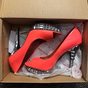 Women’s Rachel Roy Peep Toe Red Heels Size 7.5